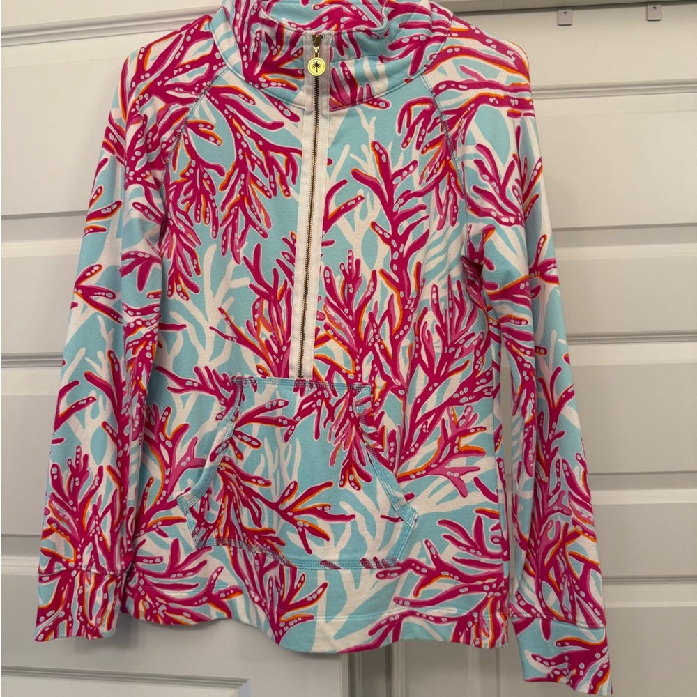 Lilly Pulitzer Pink and Blue Patterned Hoodie